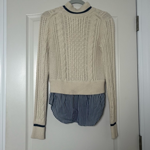 Veronica Beard Fritz Mixed Media High Neck Cable Knit Sweater‎ Size XS - Picture 2 of 4